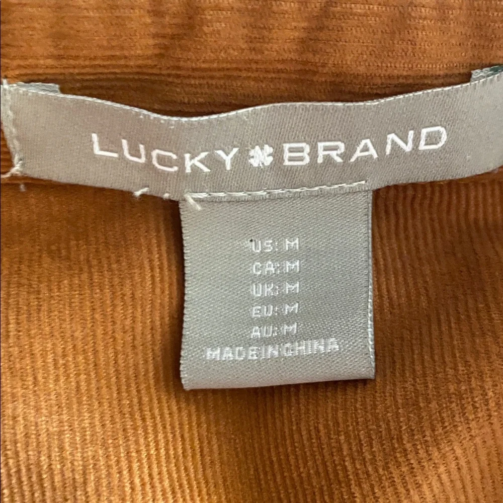 Lucky brand fine corduroy dress size medium pockets tie waist - Picture 9 of 11